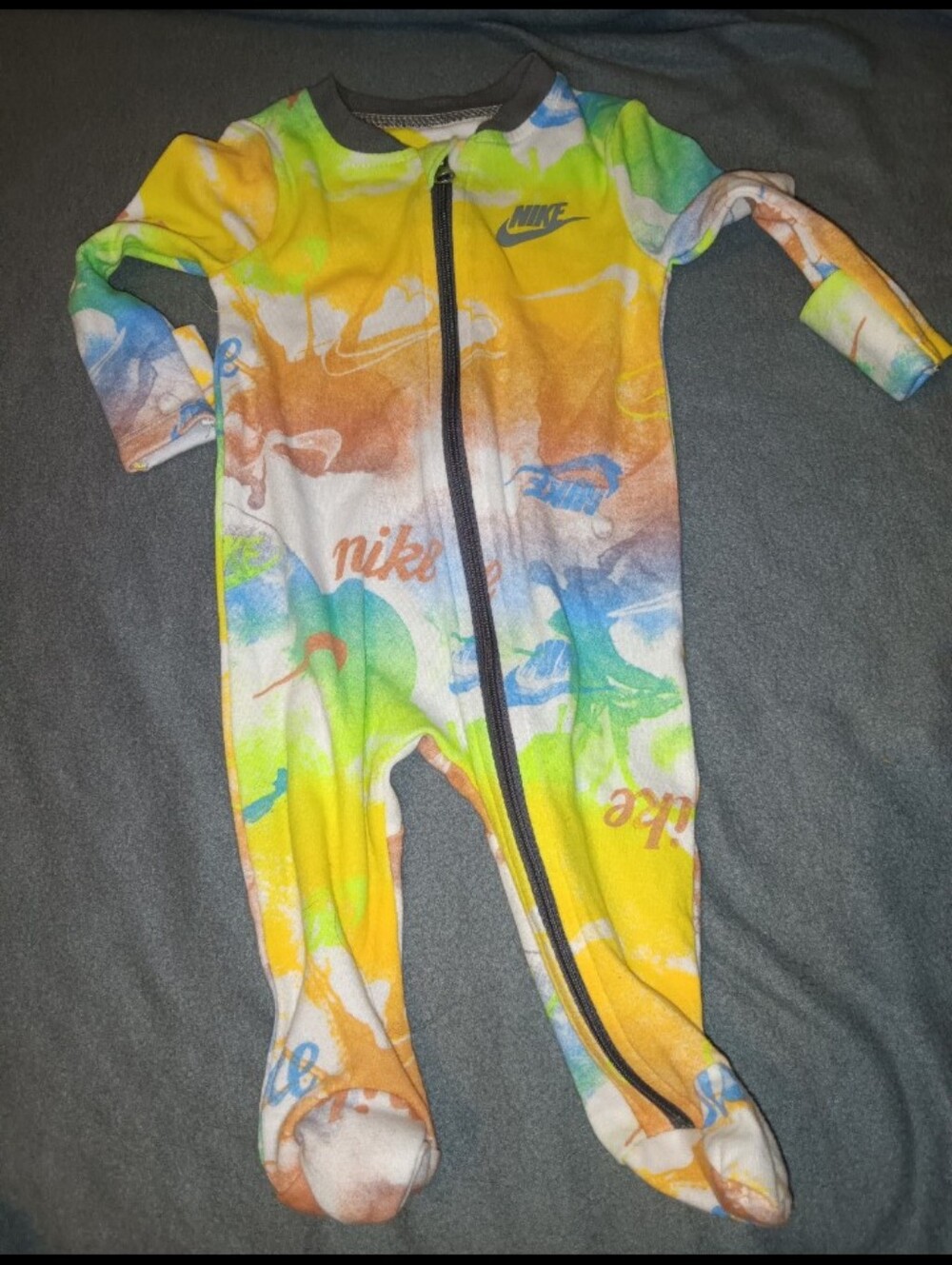 GUC Nike Colorful Zip Up Footed Sleeper 3M